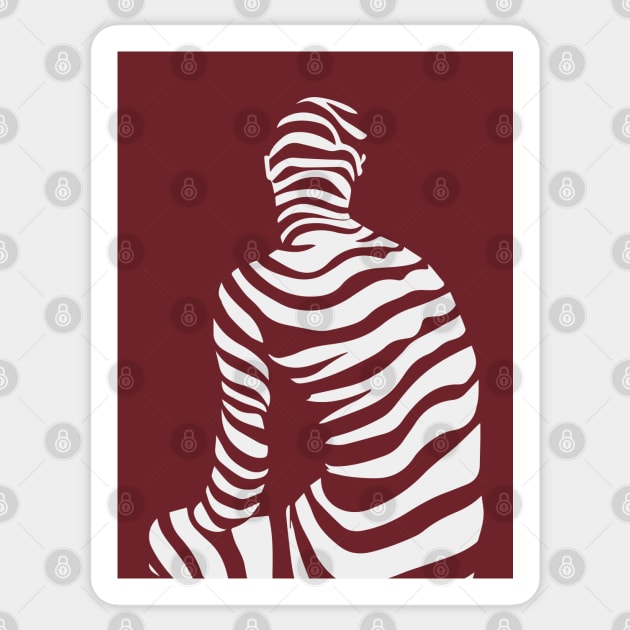 Contemplation - Op Art Thinking Person Figure Sticker by TuncGK